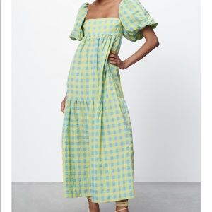 Zara plaid print dress